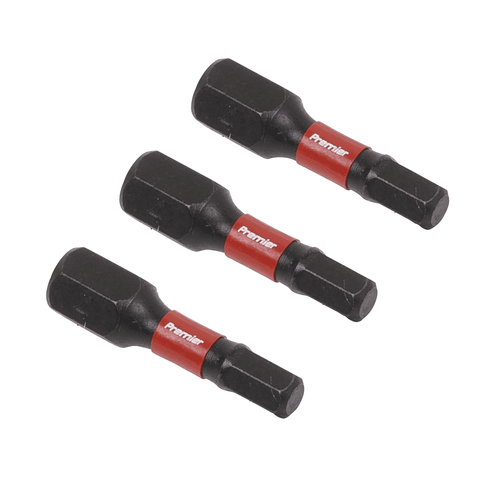 Sealey Hex 4mm Impact Power Tool Bits 25mm - 3pc AK8212