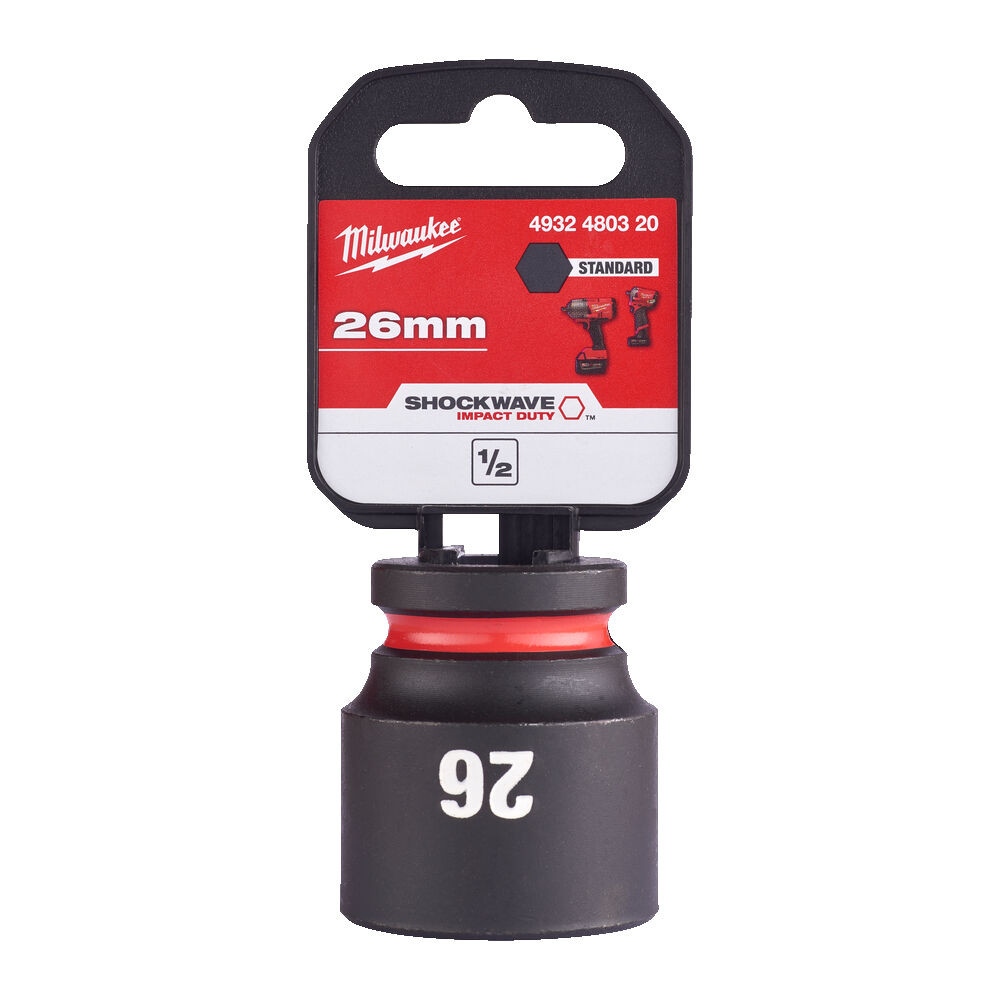 Milwaukee 26mm 1/2" Shockwave Impact Duty Hex Socket Socketry 4932480320