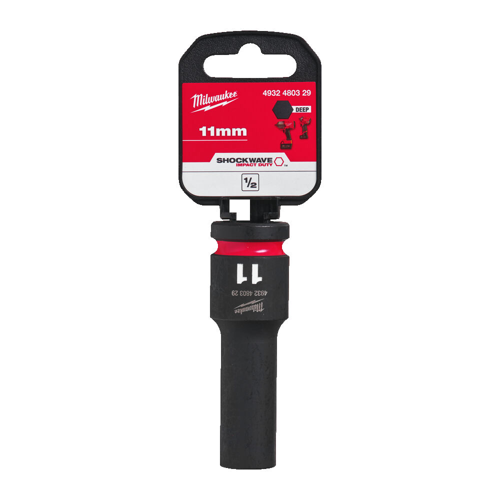 Milwaukee 11mm 1/2" Shockwave Impact Duty Deep Hex Socket Socketry 4932480329