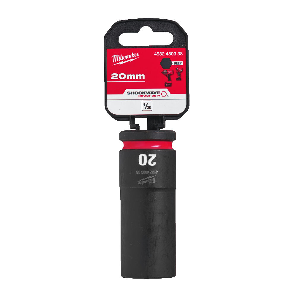 Milwaukee 20mm 1/2" Shockwave Impact Duty Deep Hex Socket Socketry 4932480338
