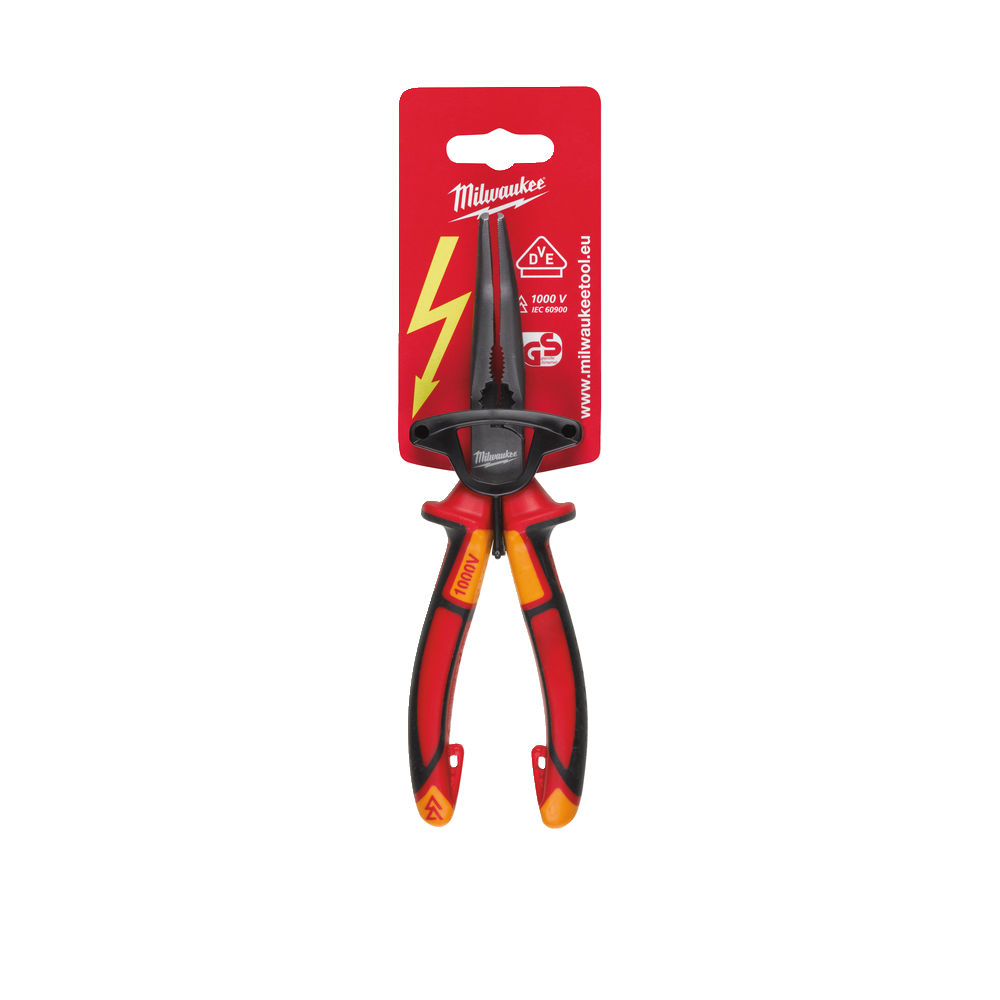 Milwaukee VDE Long 45 Degree Round Nose insulated Pliers 4932464565