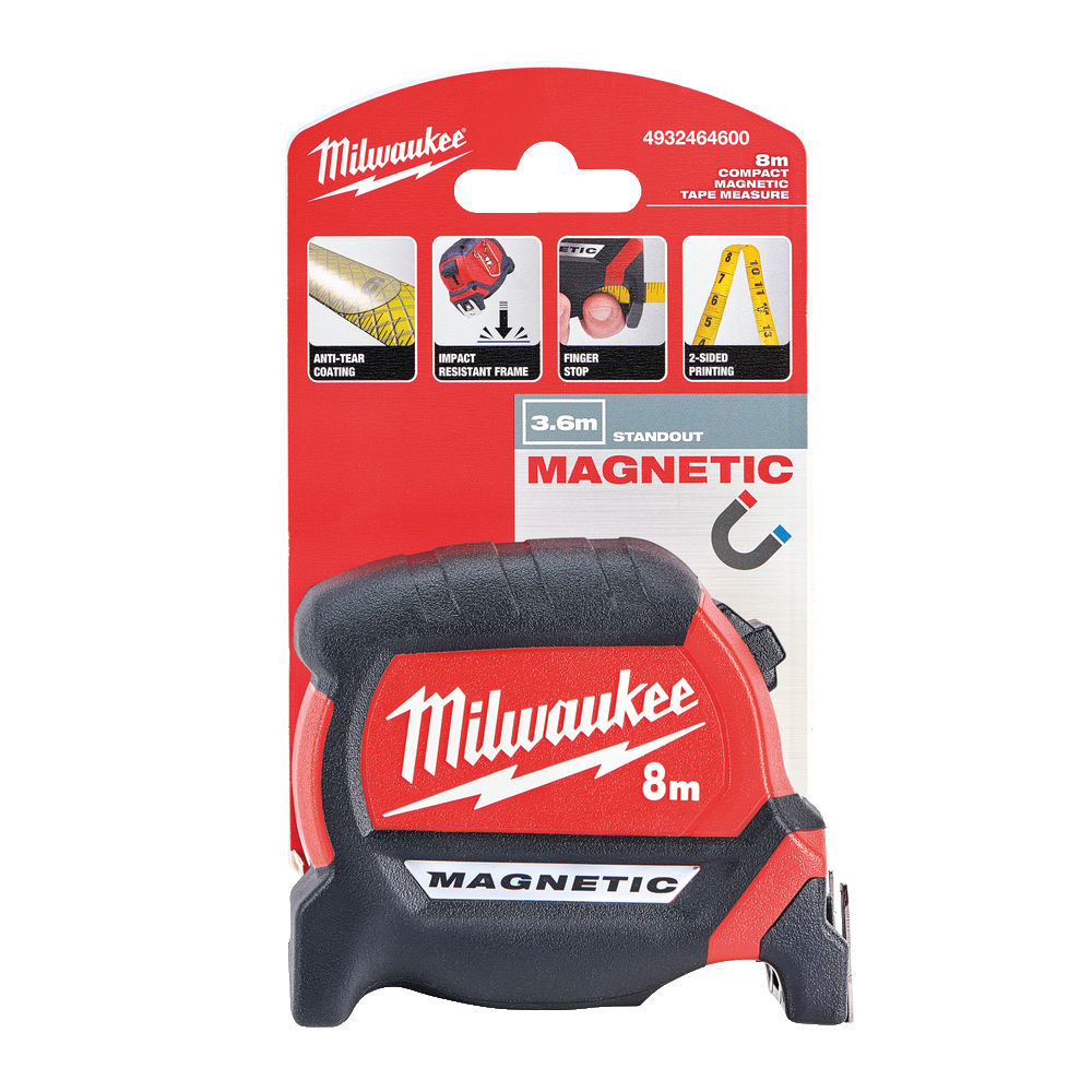 Milwaukee Gen 3 Professional 8M Magnetic Tape Measure Standout 4932464600