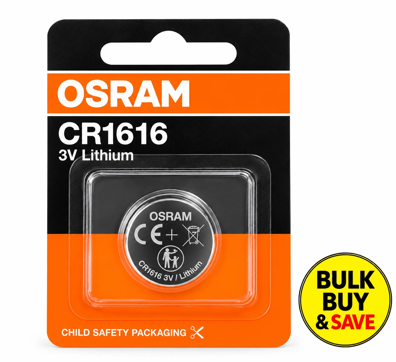OSRAM 3V Lithium Coin Cell Battery CR1616 BULK BUY