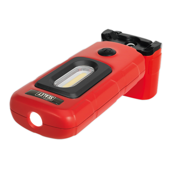 Rechargeable 360° Inspection Light 3W COB & 1W SMD LED Red Lithium-Polymer | Mini, lightweight light with exclusive patented design owned by and registered to Sealey. | toolforce.ie