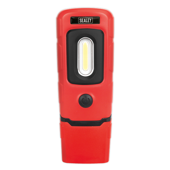 Rechargeable 360° Inspection Light 3W COB & 1W SMD LED Red Lithium-Polymer | Mini, lightweight light with exclusive patented design owned by and registered to Sealey. | toolforce.ie