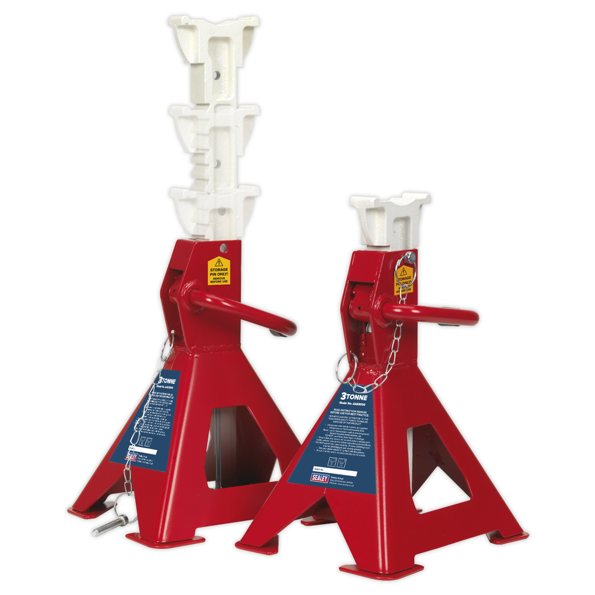 Sealey Axle Jack support Stands (Pair) 3tonne Capacity per Stand Auto Rise Ratchet AAS300