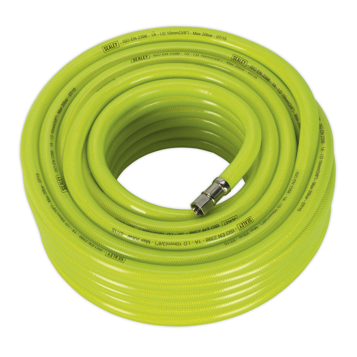 Sealey Air Hose High-Visibility 20m x Ø10mm with 1/4"BSP Unions AHFC2038