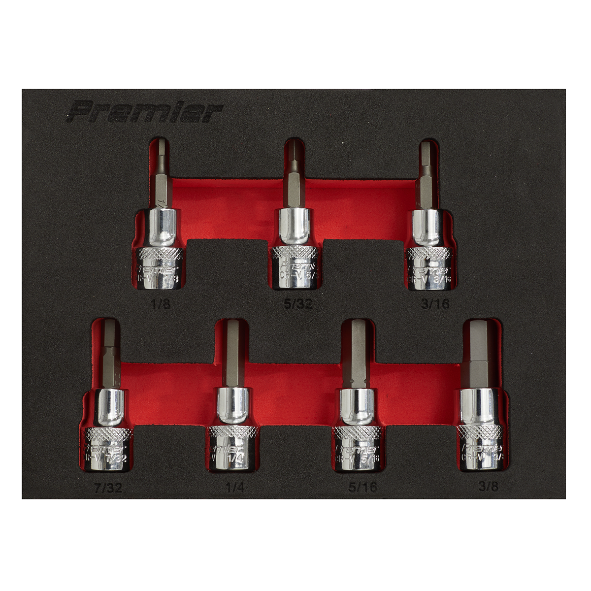 Sealey Hex Socket Bit Set 7pc 3/8"Sq Drive - Imperial AK6246