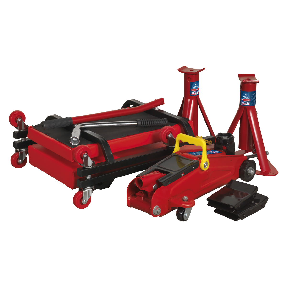 Sealey mechanics garage lifting kit ( trolley jack, axle stands, creeper) JKIT01
