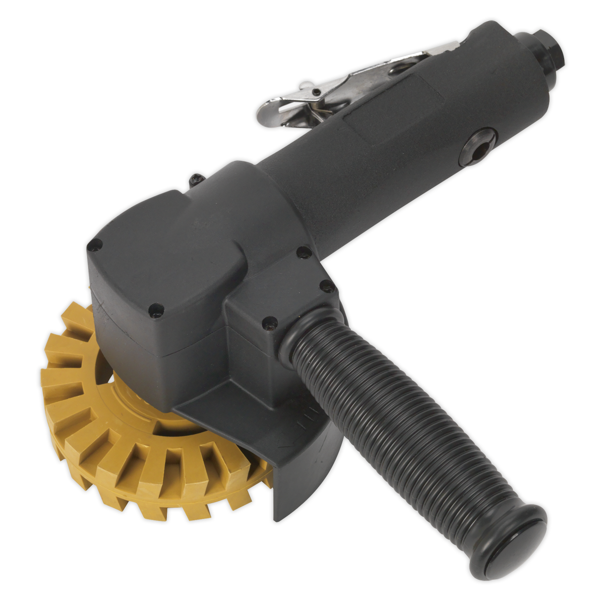 Powered by specifically designed air tool, featuring two handles for maximum control during use.