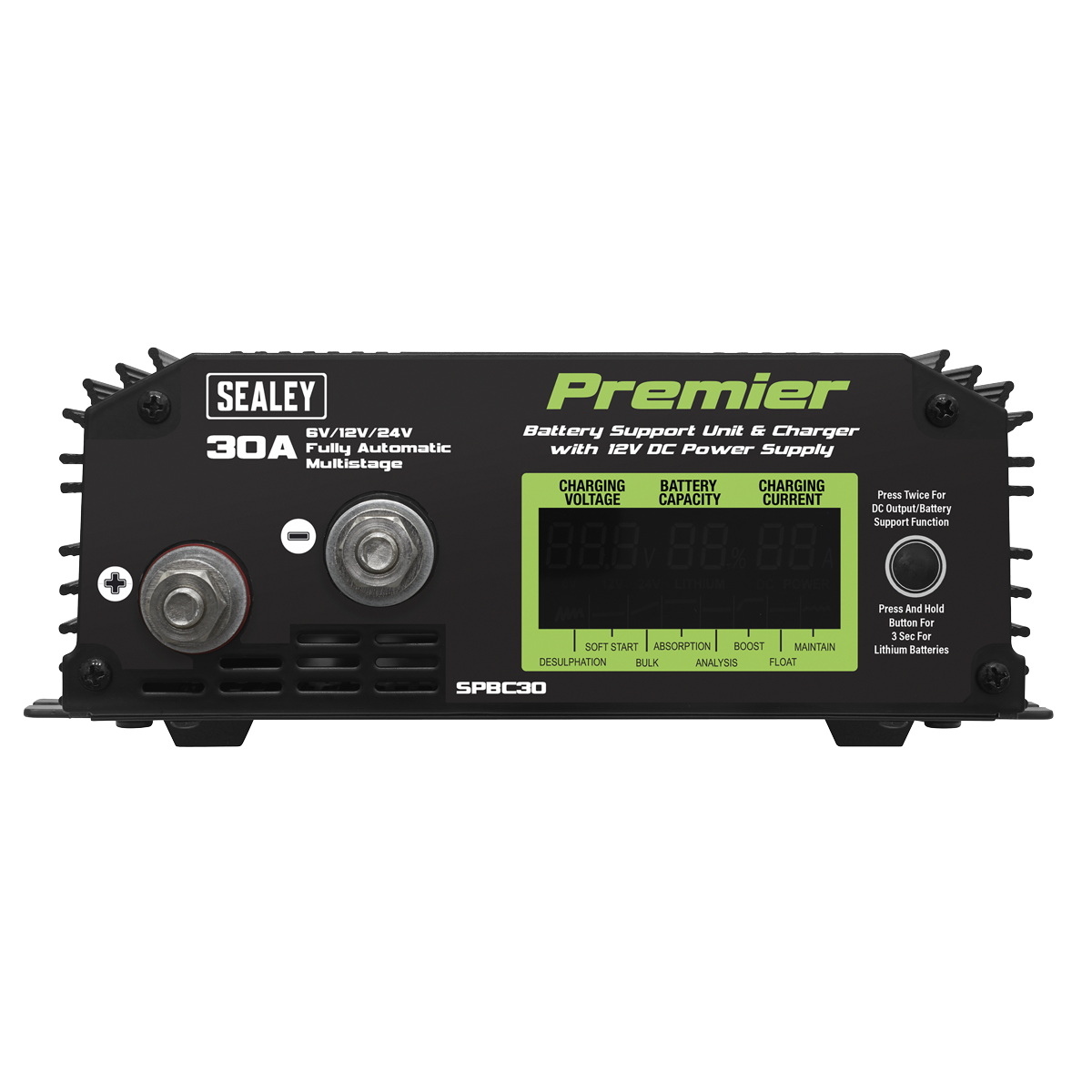 13.5V DC power supply for battery support function providing support for the battery during prolonged electronic diagnostic checks.