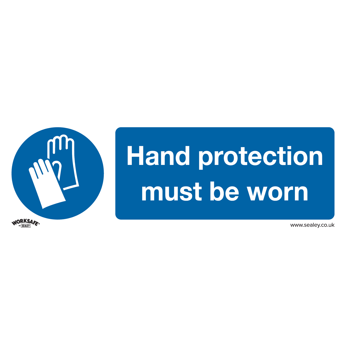 Sealey Mandatory Safety Sign - Hand Protection Must Be Worn - Self-Adhesive Vinyl - Pack of 10 SS6V10