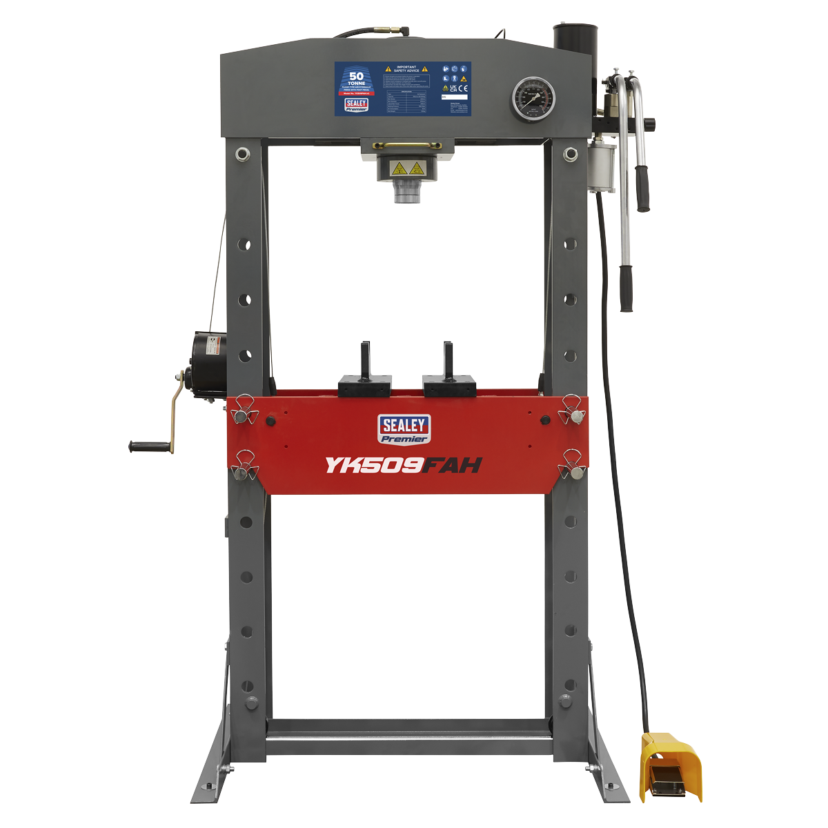 Sealey benchtop hydraulic press with Foot Pedal YK509FAH