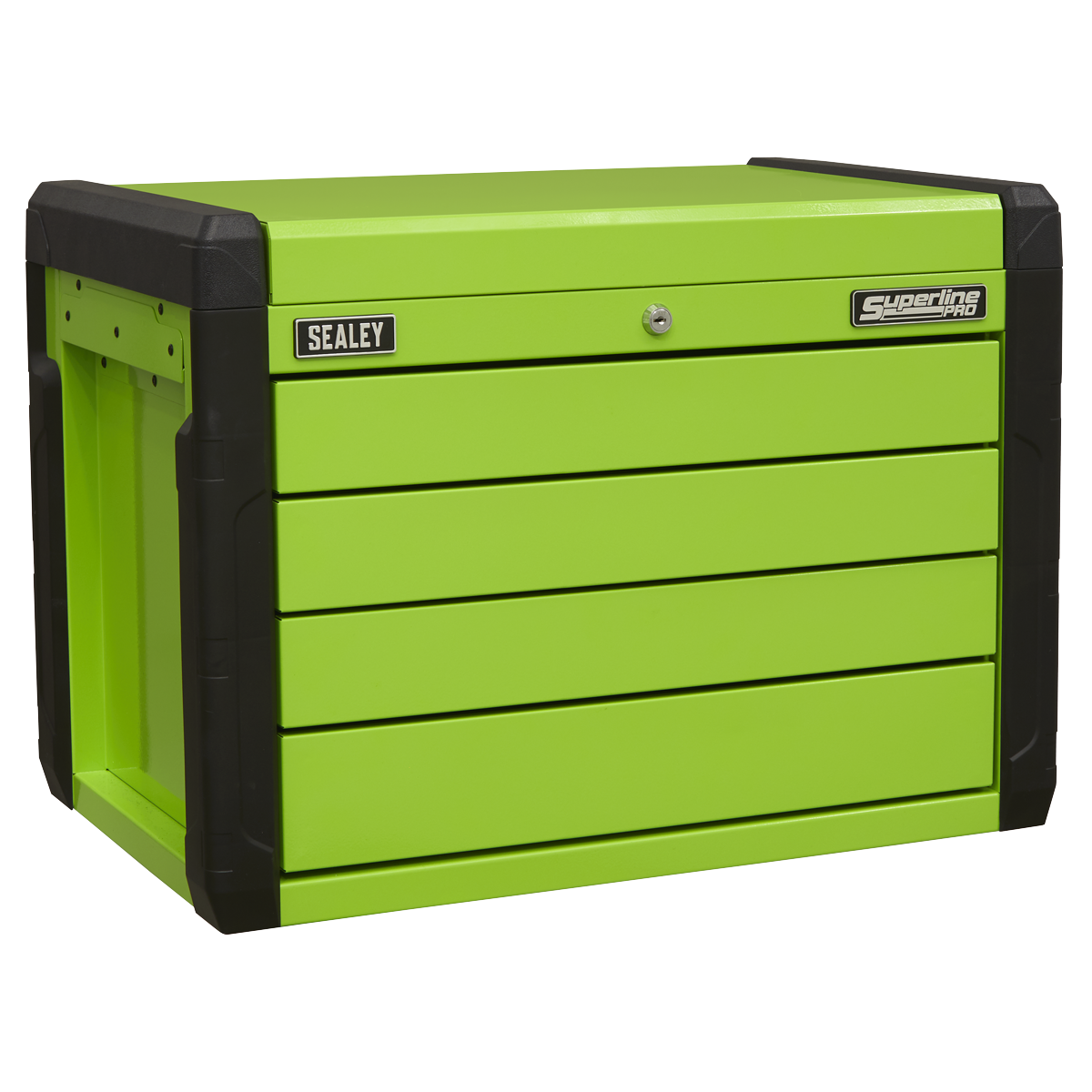 Sealey 4 Drawer Push-to-Open Top Chest with Ball-Bearing Slides - Hi-Vis Green APPD4G