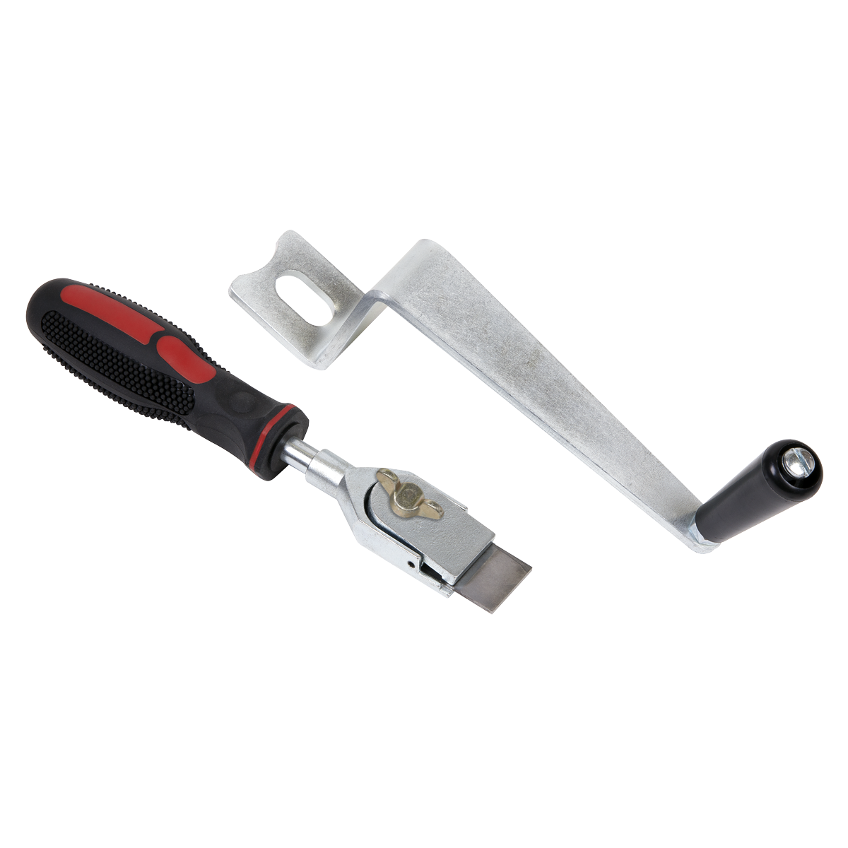 The set consists of crank handle, scraper and steel blades (x2)