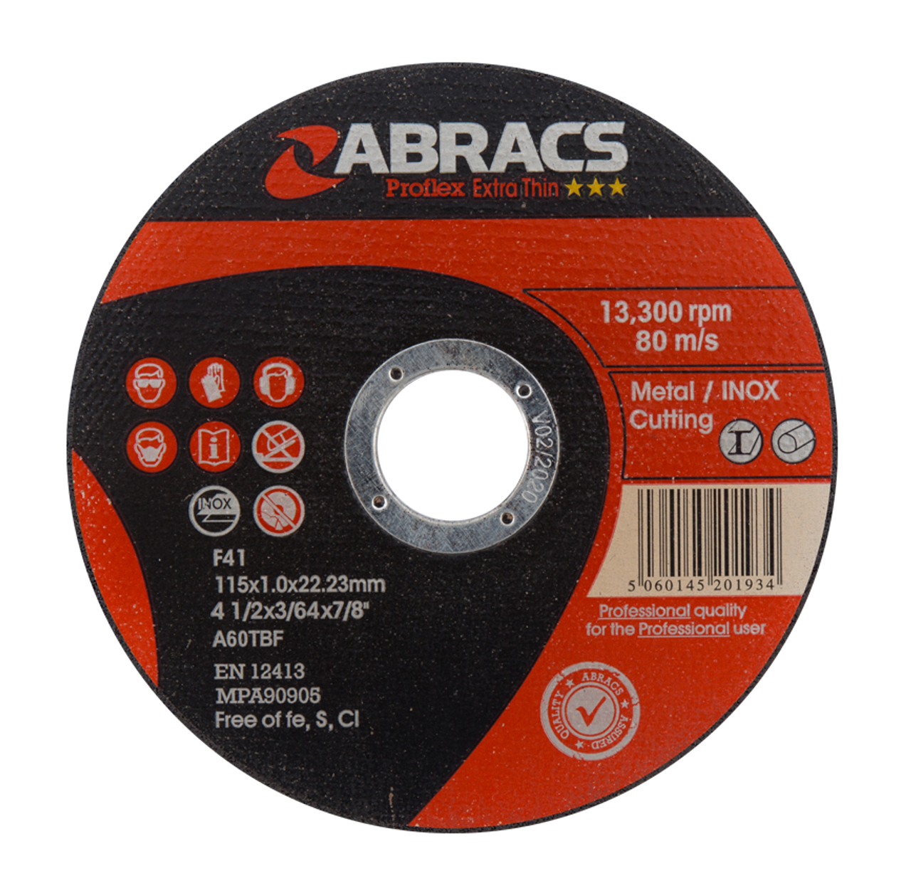 Abracs Proflex Extra Thin Cutting Disc 115mm x 1.0mm INOX PFET11510FI