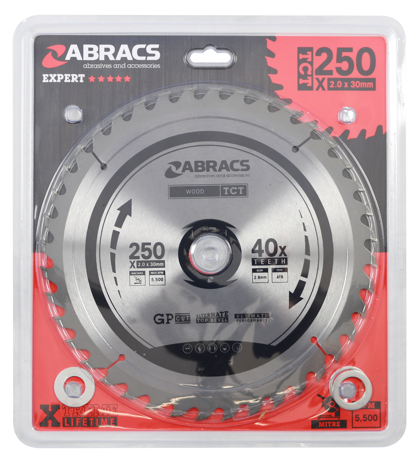 Abracs Replacement wood cutting mitre saw blade TCT25040