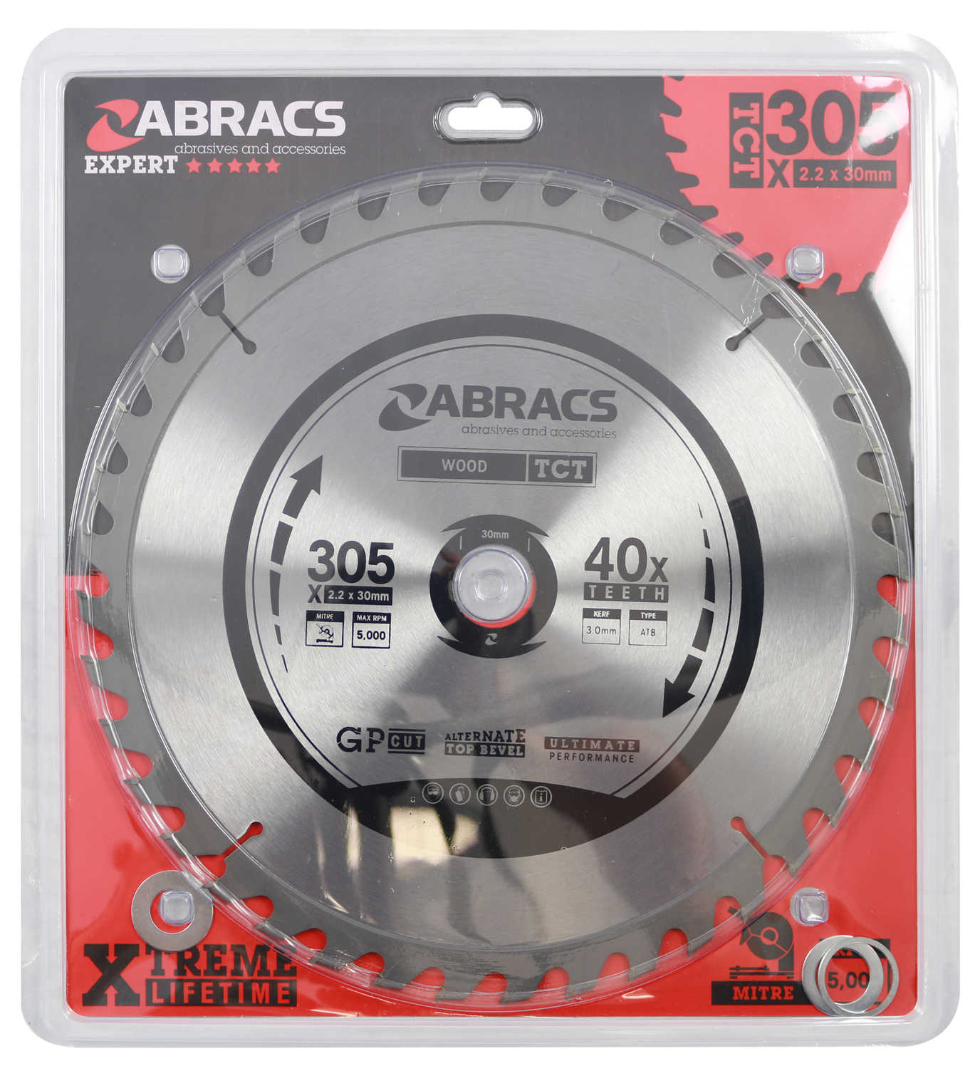 Abracs Replacement wood cutting mitre saw blade TCT30540