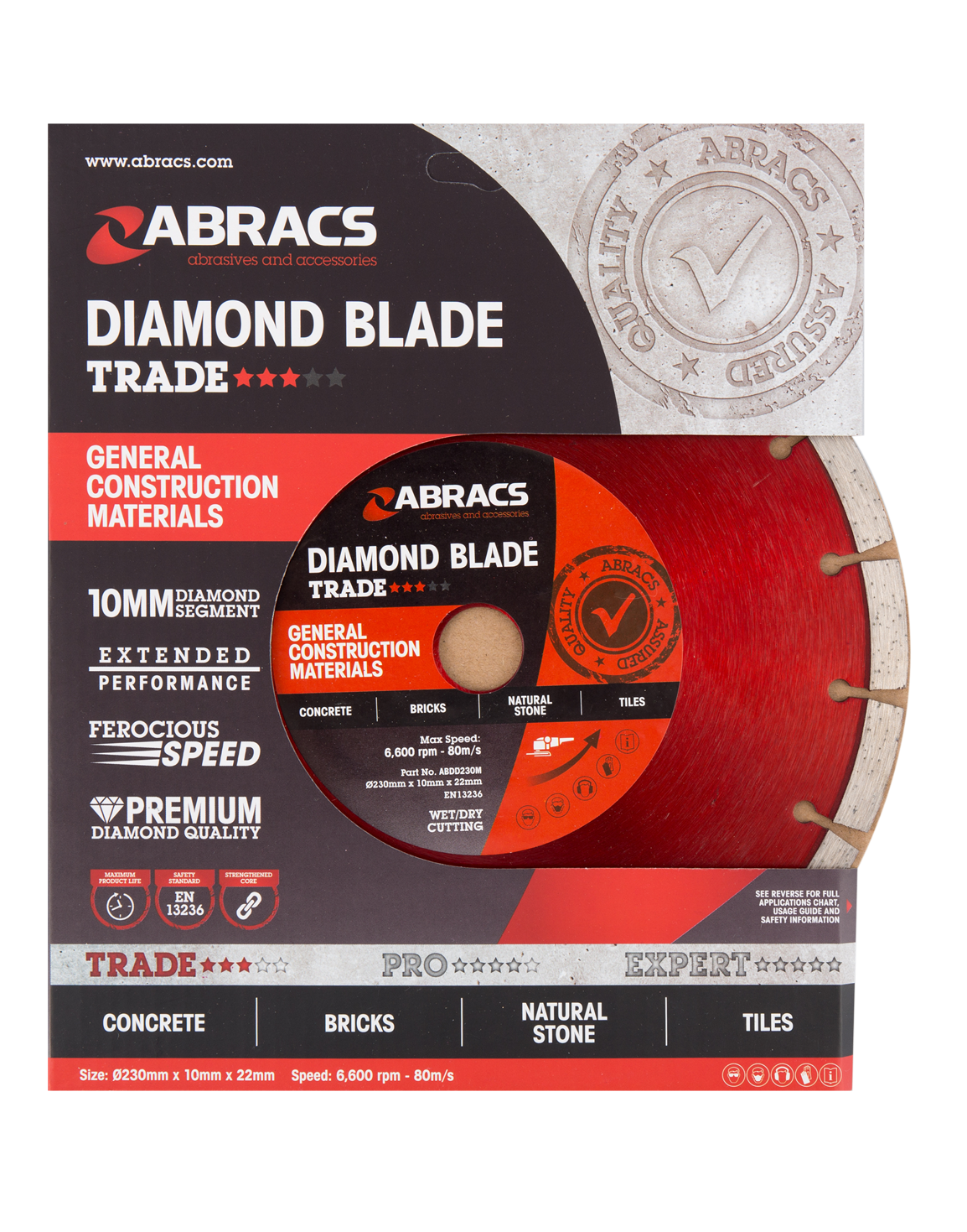 Replacement angle grinder cutting diamond blade