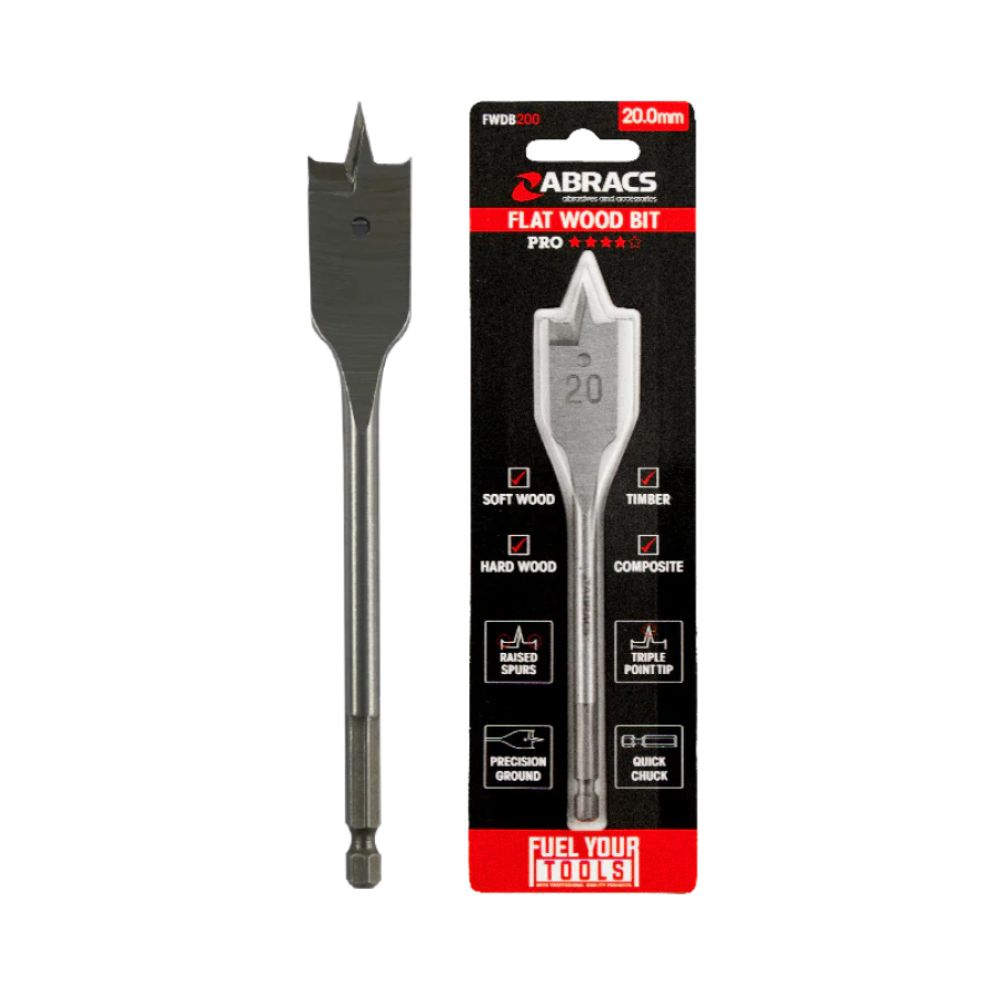 Abracs individual replacement flat Wood Drill Bit FWDB160
