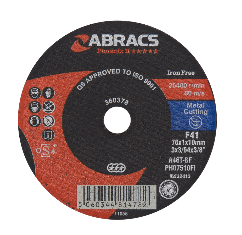 Abracs Phoenix II Extra Thin Cutting Disc 75mm x 1.0mm x 10mm PH07510FI