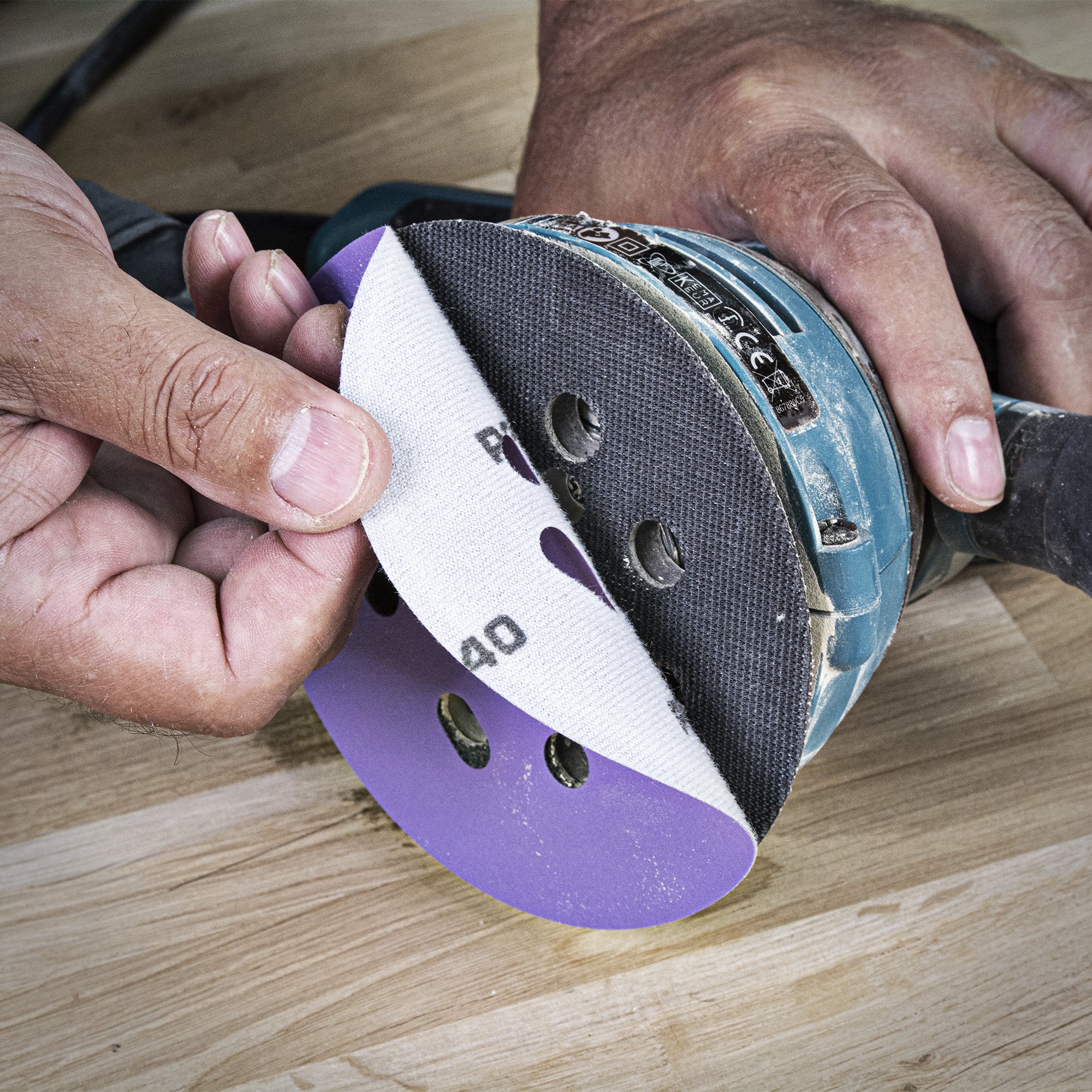 Single handed sanding, heavy duty removal of old finishes, rust removal and metal finishing