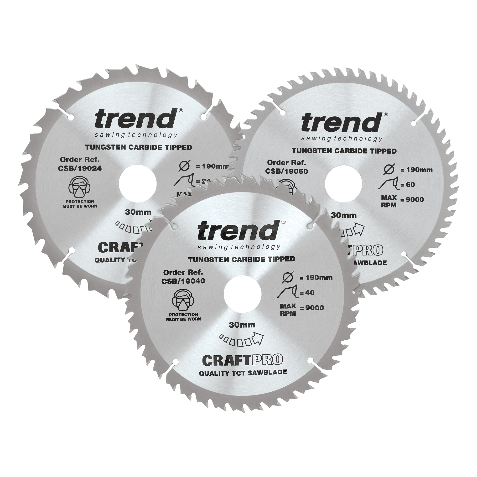 Trend 3 Pack of Craftpro 190mm TCT Circular Saws