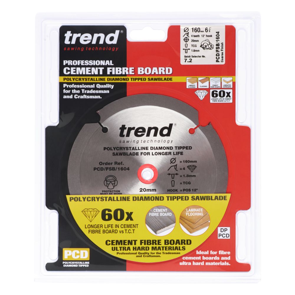PCD/FSB/1604 - Fibreboard sawblade PCD 160mm x 4T x 20mm