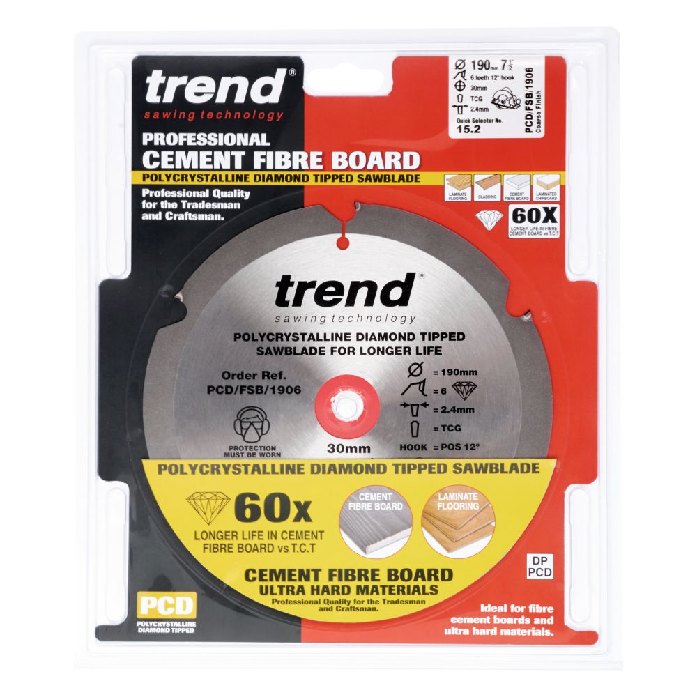 Replacement Trend Cement Fibreboard PCD Mitre saw blade PCD/FSB/1906