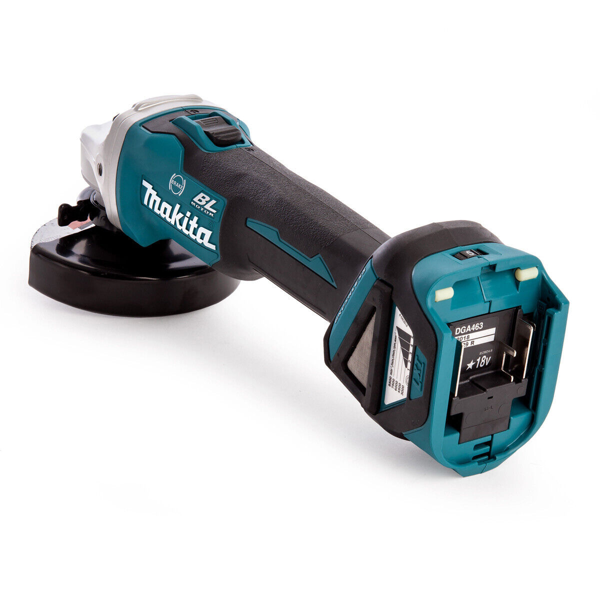 Makita DGA463Z: The ultimate 18v LXT Cordless Angle Grinder for efficient and precise grinding.