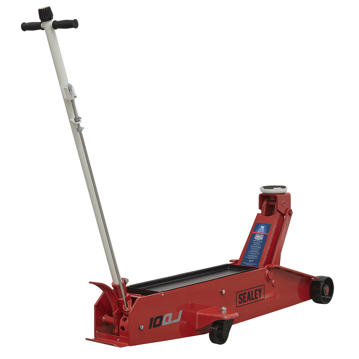 Sealey trolley jack with large saddle for easy lifting 10QJ