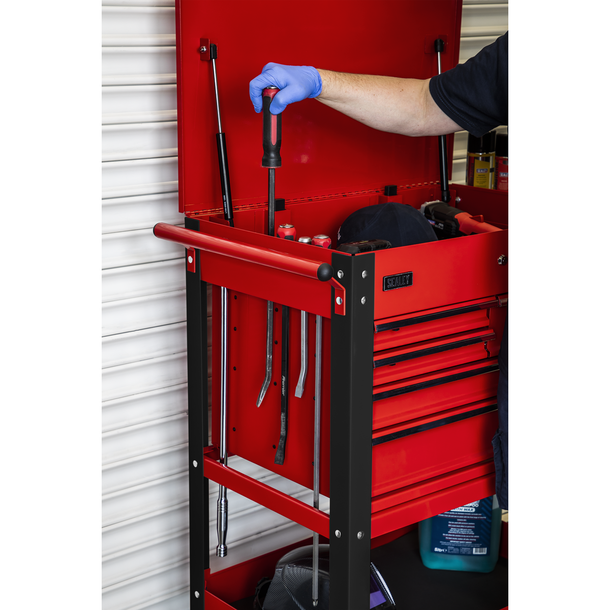 Sealey Heavy-Duty Mobile Tool & Parts Trolley with 5 Drawers & Lockable Top AP890M