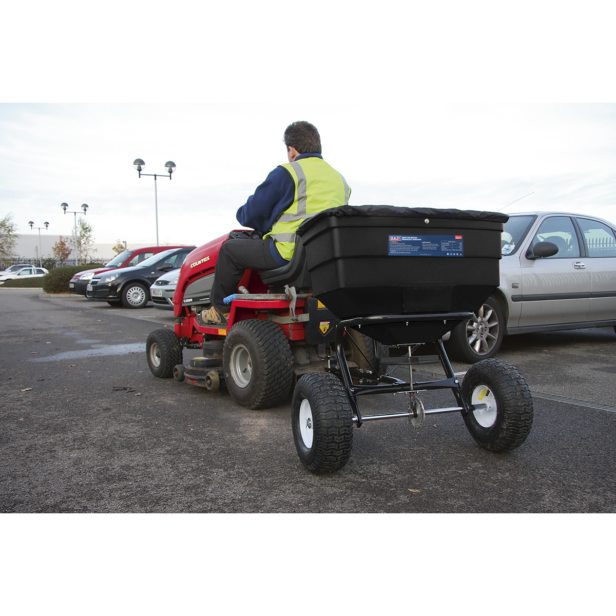 Sealey spreader can be attached to lawnmower