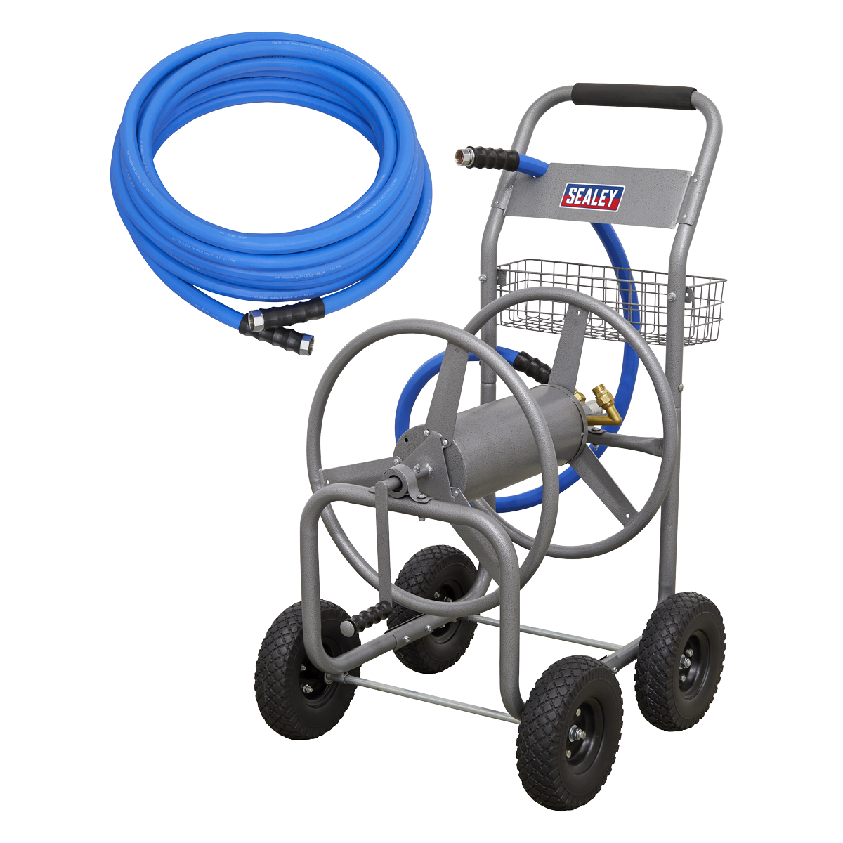 Sealey Heavy-Duty Hose Reel Cart 15m Ø19mm Hot & Cold Hose HRKIT15