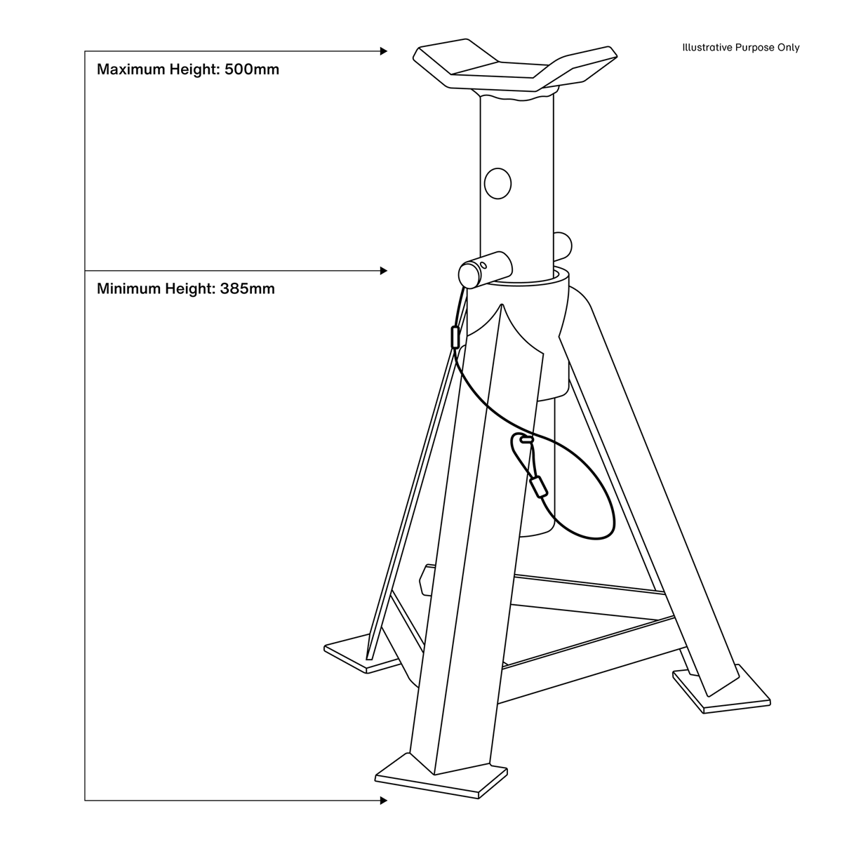 Sealey Axle Stands (Pair) 5 Tonne Capacity per Stand diagram AS5000