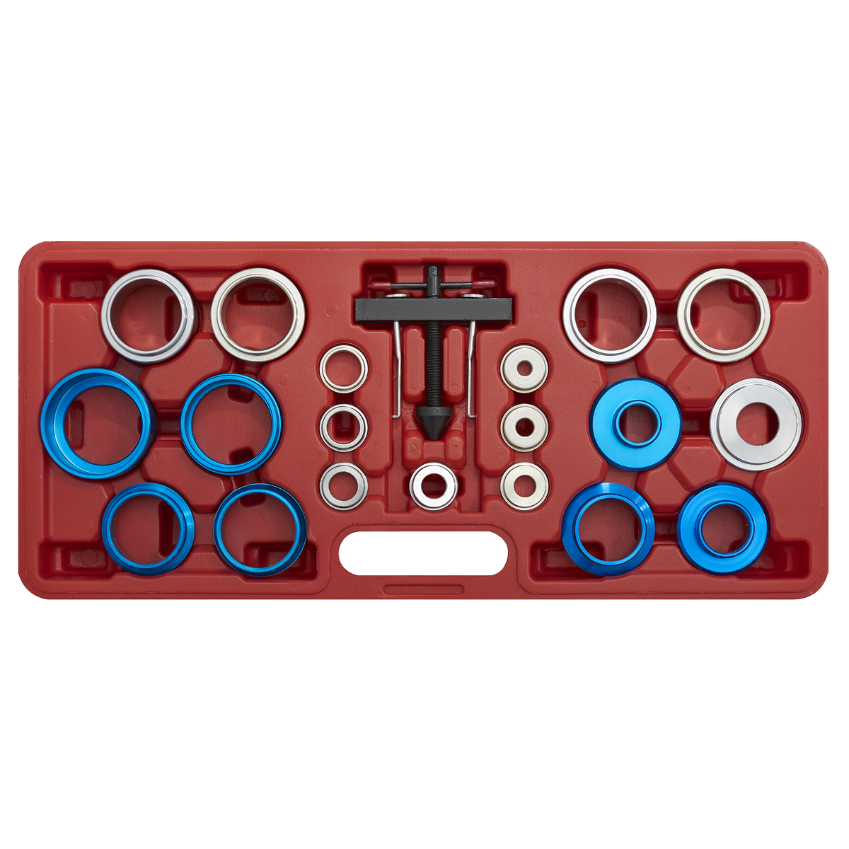 Kit includes a seal removal puller and seven adaptors to fit most sizes of seal
