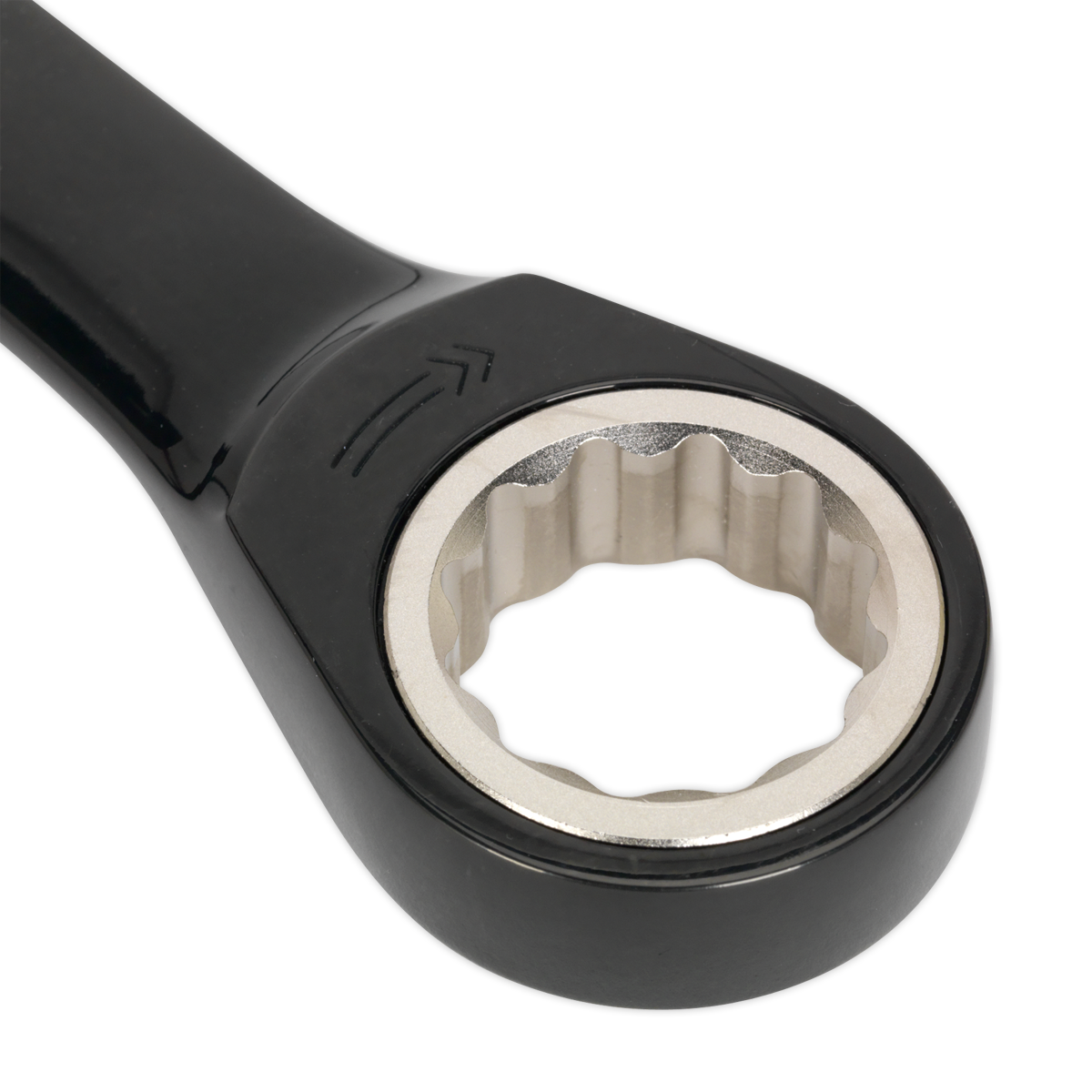Spanner with 72-Tooth ultra-smooth WallDrive® ratchet ring requiring only 5° rotation to pick up the next tooth