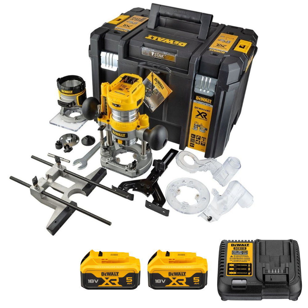 DeWalt 18v XR Brushless Cordless 1/4" Router / Trimmer With Base Kit DCW604P2