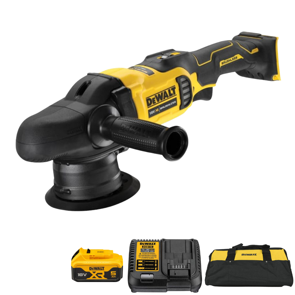 DeWalt 18v XR Brushless Cordless 125MM Dual Action Polisher Kit DCM848P1