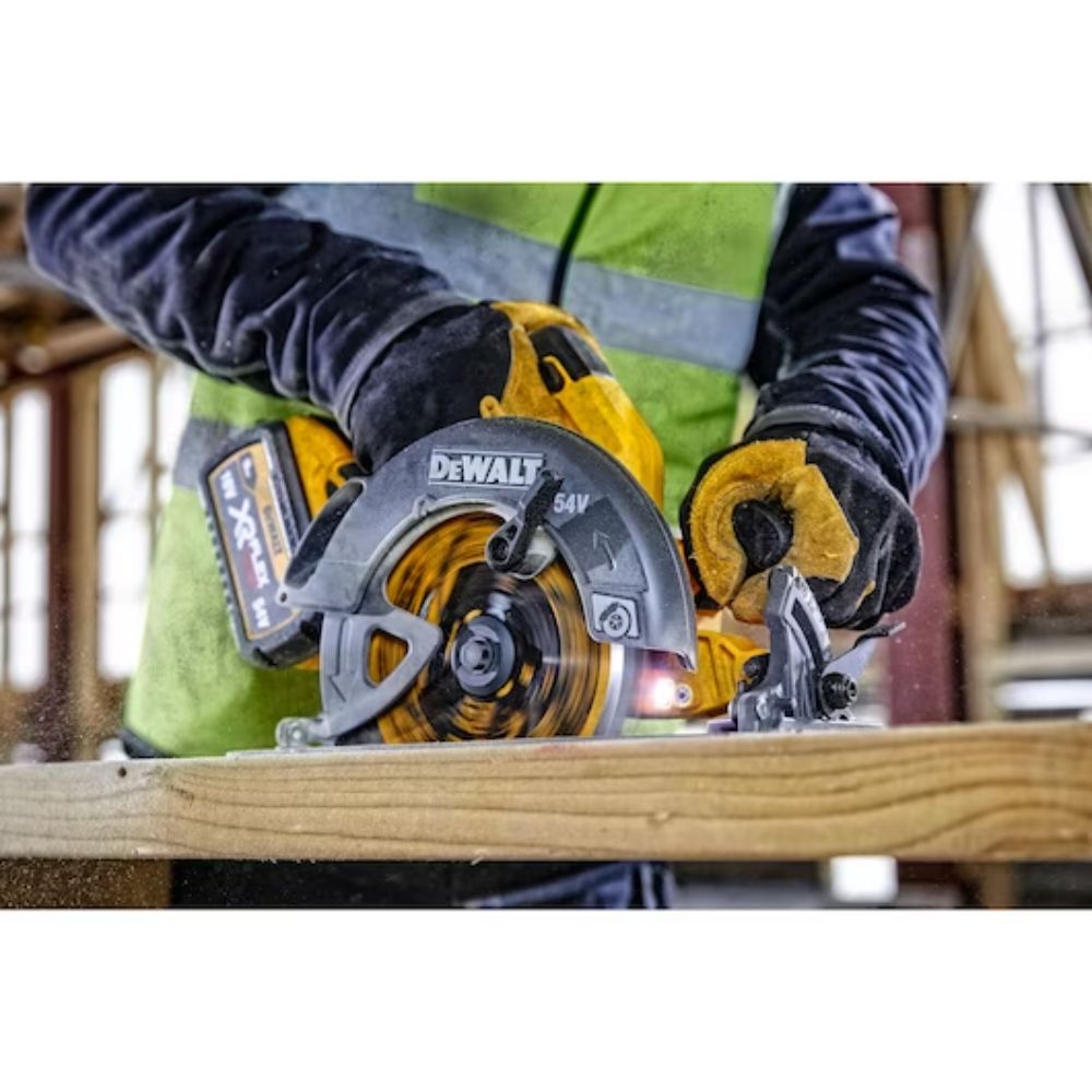 The DeWalt DCS578 54V Circular Saw features an improved brushless motor for extended durability