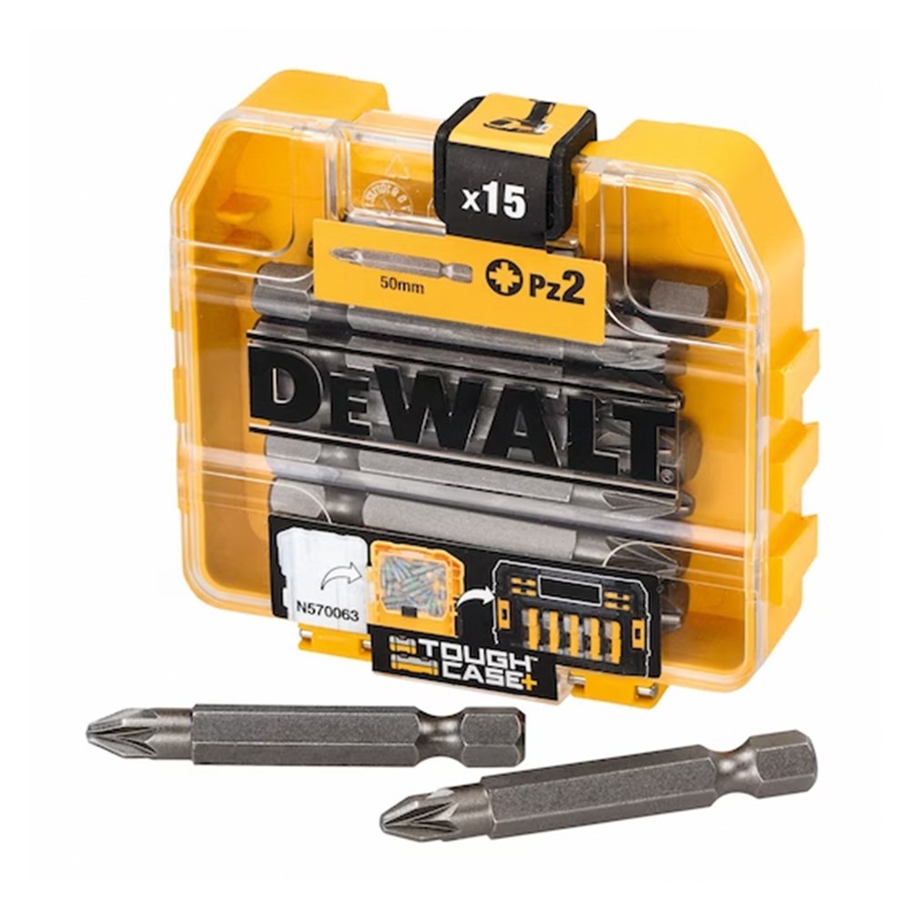 DeWalt Set of PZ2 Screwdriving Bits, Pack of 15 DP73-QZ