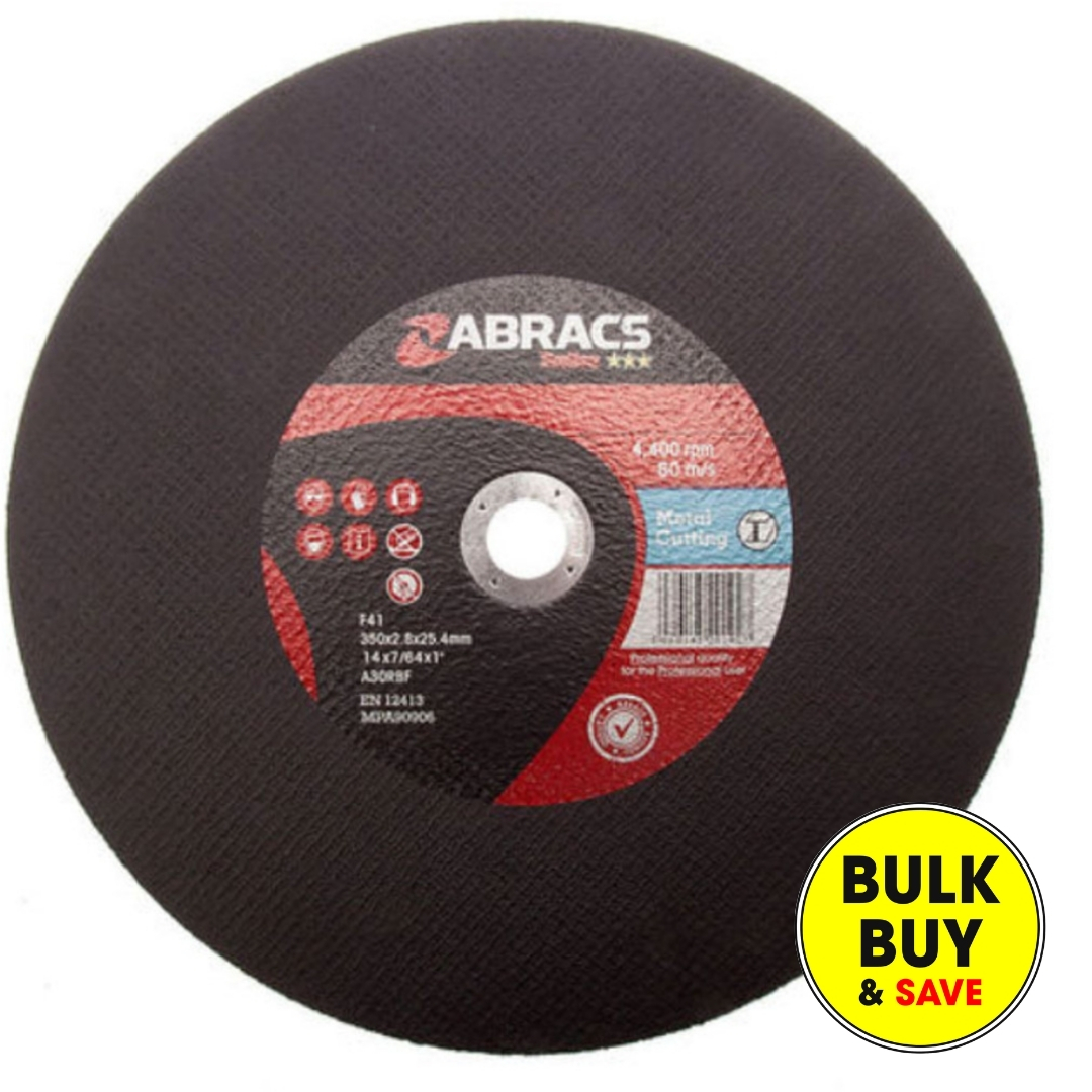 Abracs PF3502825FM Metal Cutting Chop Saw Disc 350mm x 25mm Bulk Buy