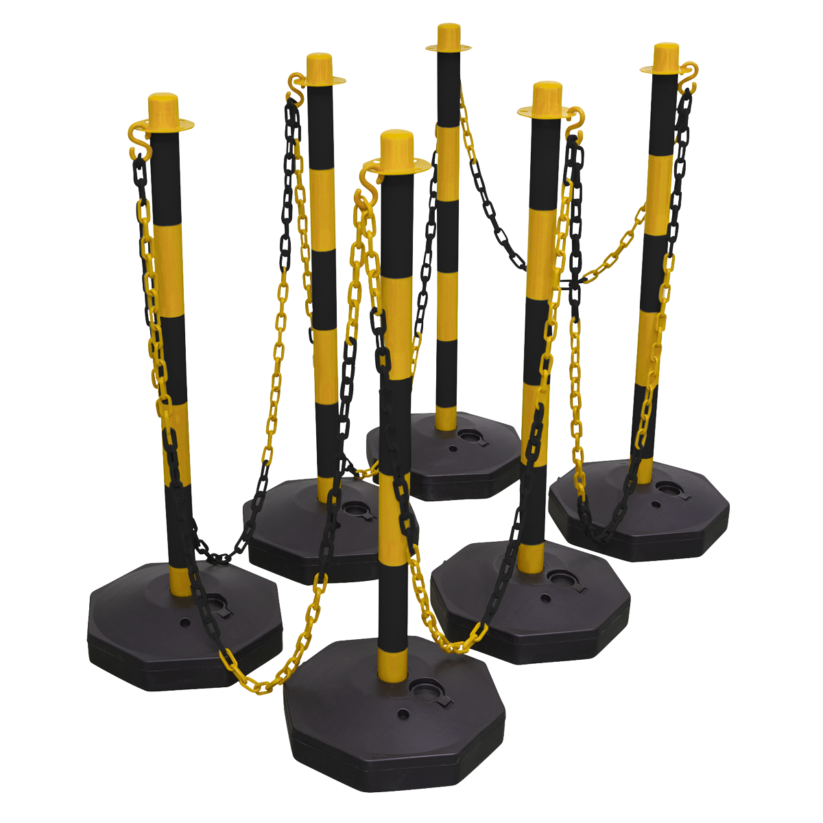 Sealey 25m Black/Yellow Post & Chain Kit BYSBKIT