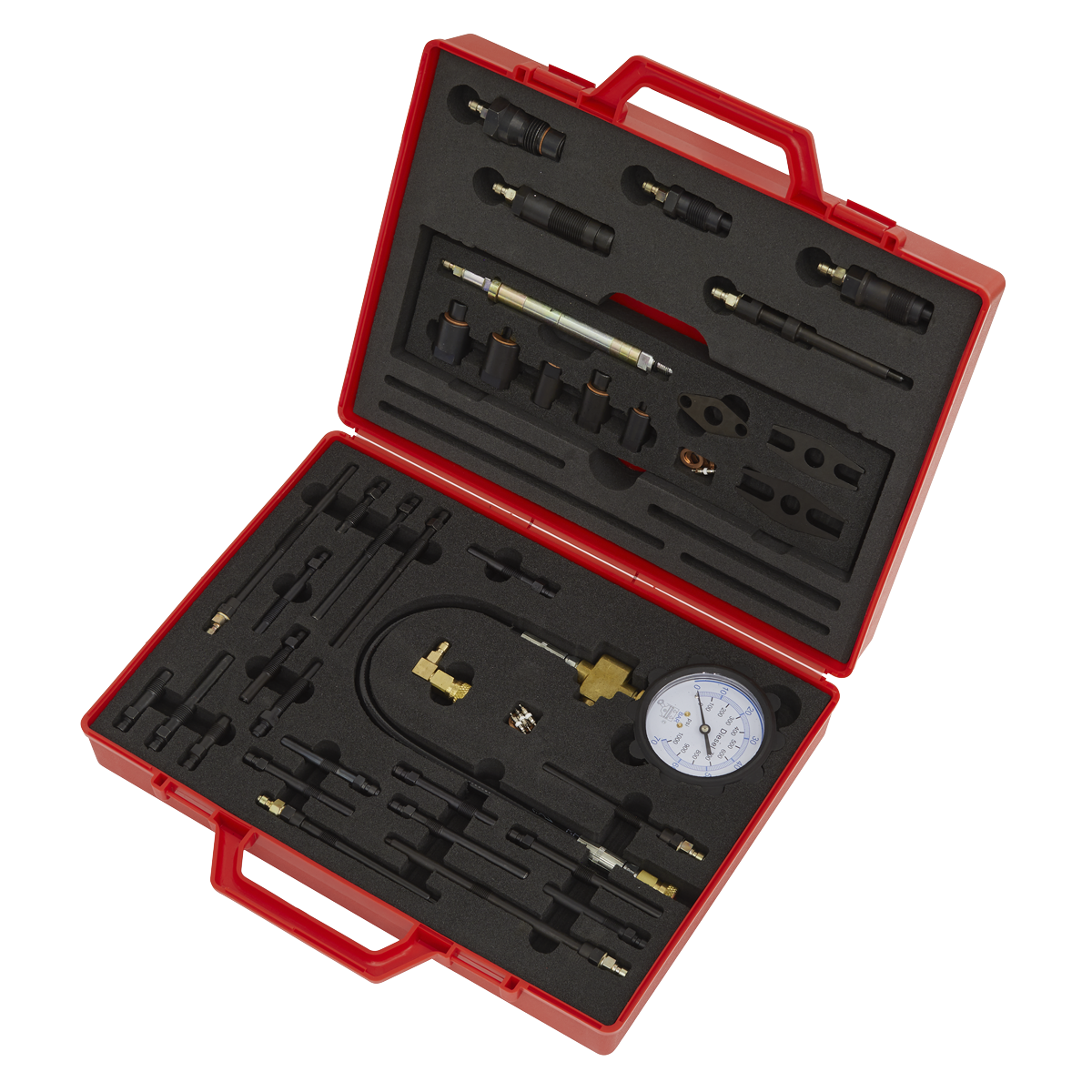 Compression Test Kit with gauge and number of connecting fittings