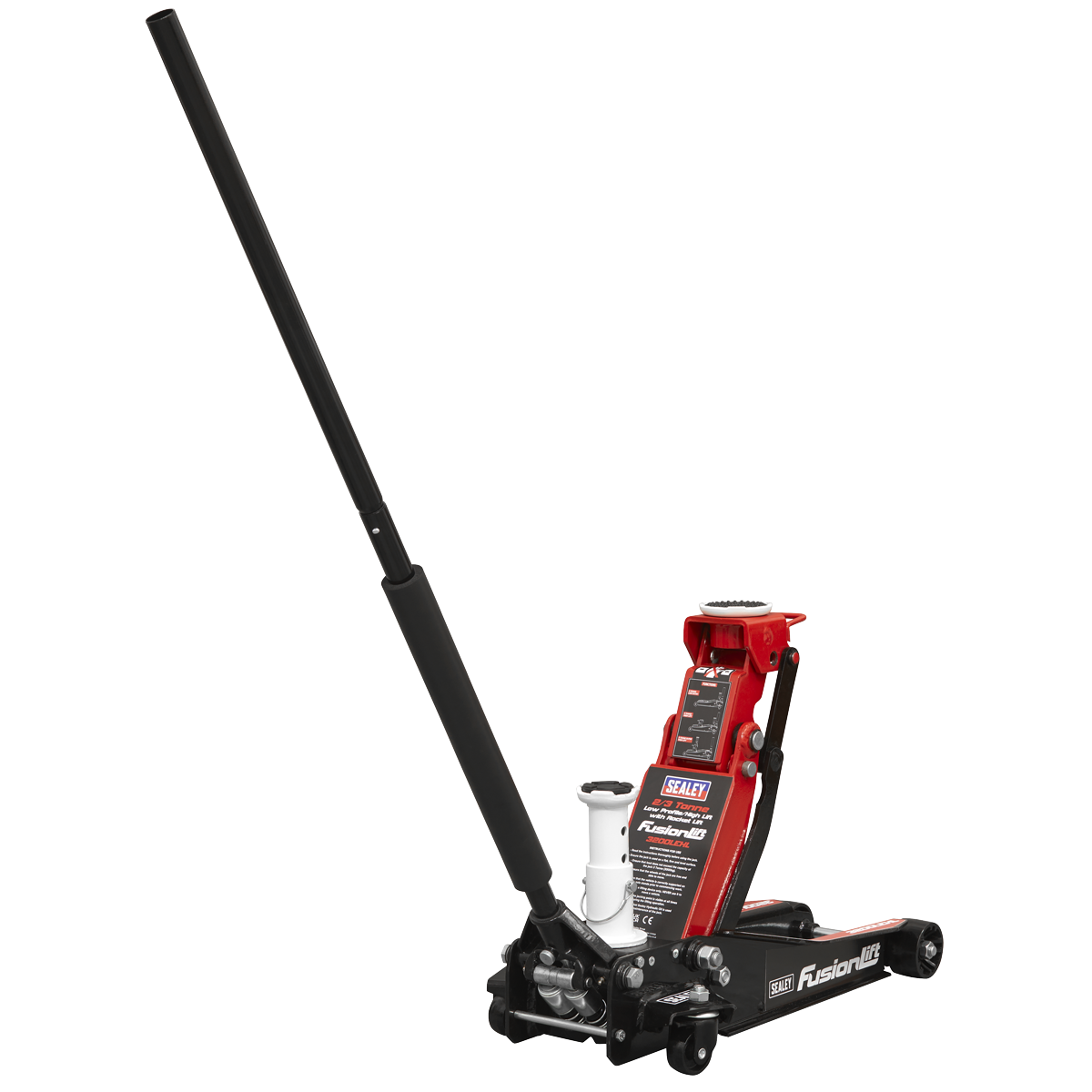 A "FUSION" OF 3 TROLLEY JACKS IN ONE – Has a lifting span which is quickly and easily adjusted, giving the advantages of low entry, high lift and super high lift trolley jack all in one.