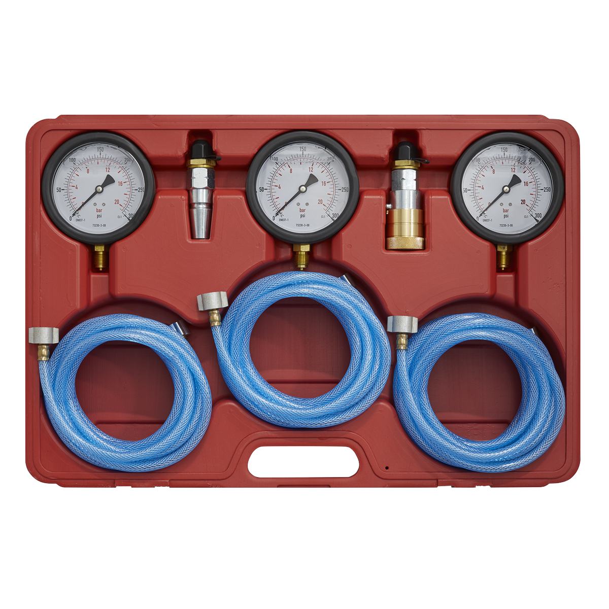 Three gauges provide more accurate diagnosis when testing and locating faults along the braking system.