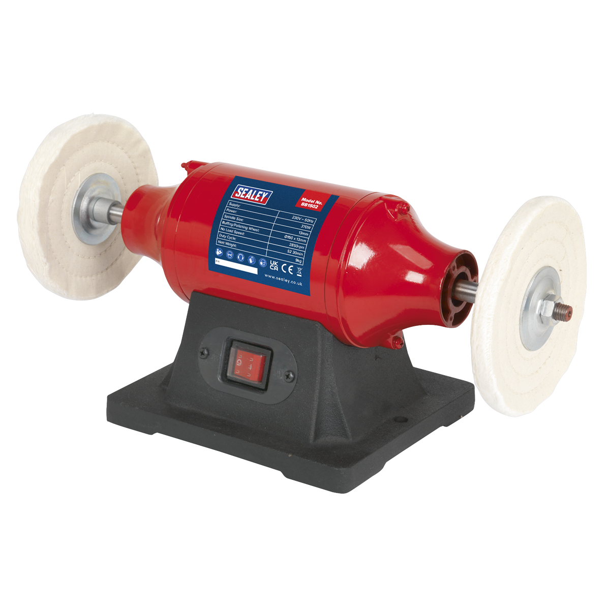bench grinder with efficient 370W motor provides sufficient power for most tasks.