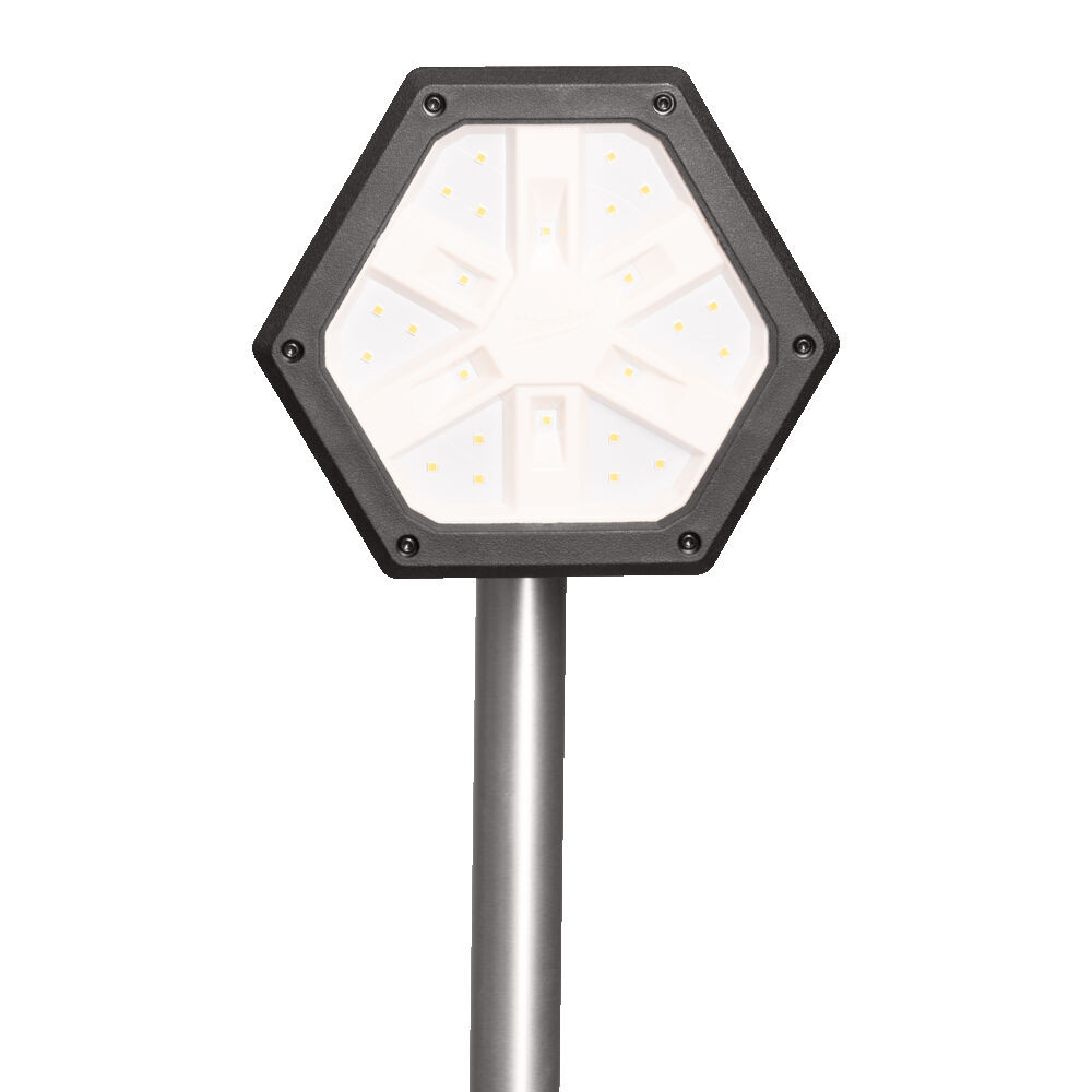 Milwaukee stand light with twelve high performance LEDs provides up to 2800 lumens on high light output