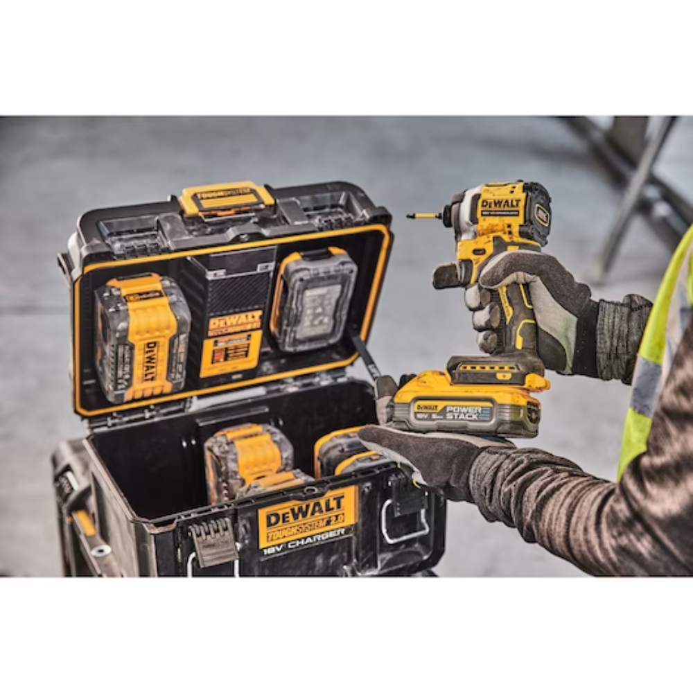 DeWalt dual battery charger and battery storage