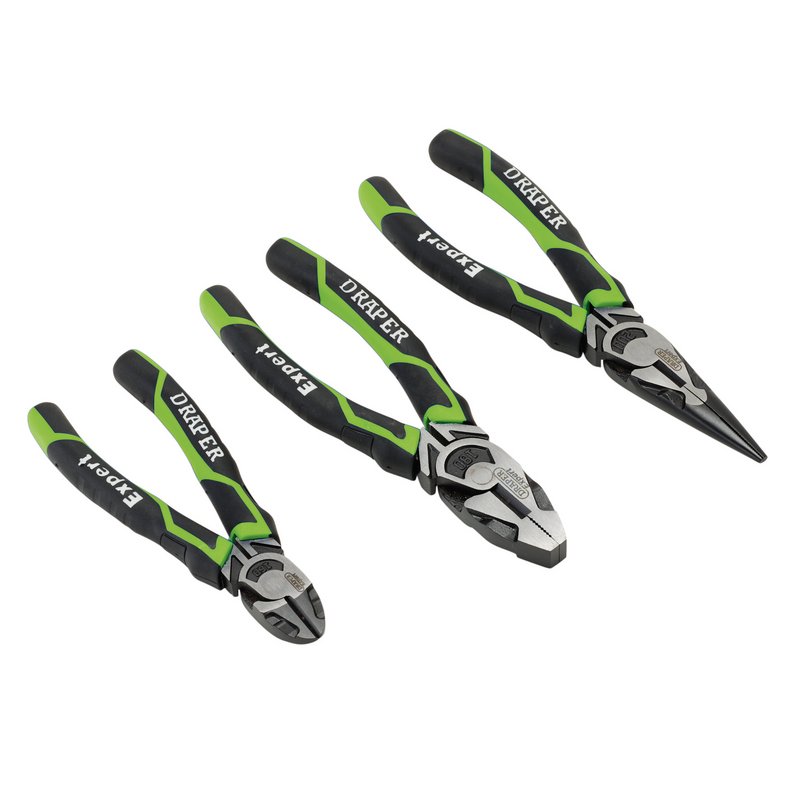 Draper Expert High Leverage Plier Set, Green Colour 28035